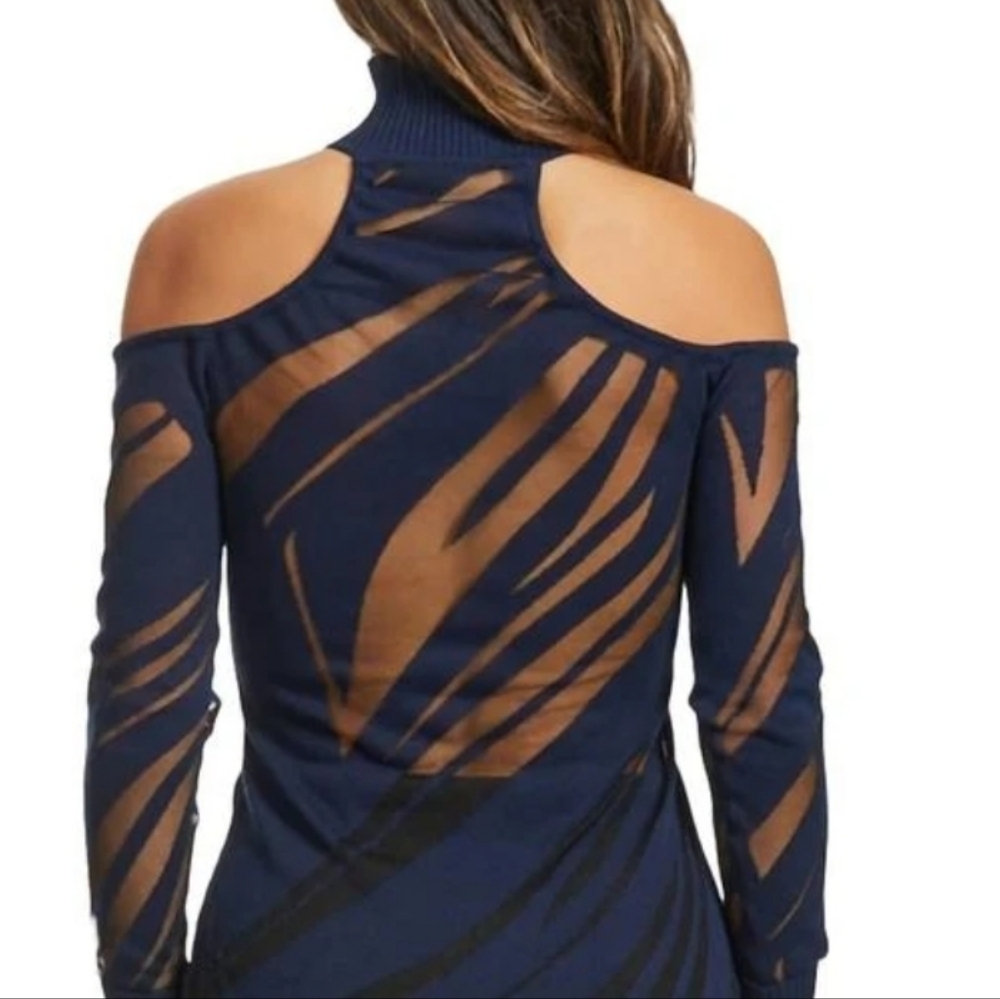 Cult Gaia Tracie Knit Top Aspen Navy Blue sz Large - Picture 3 of 3